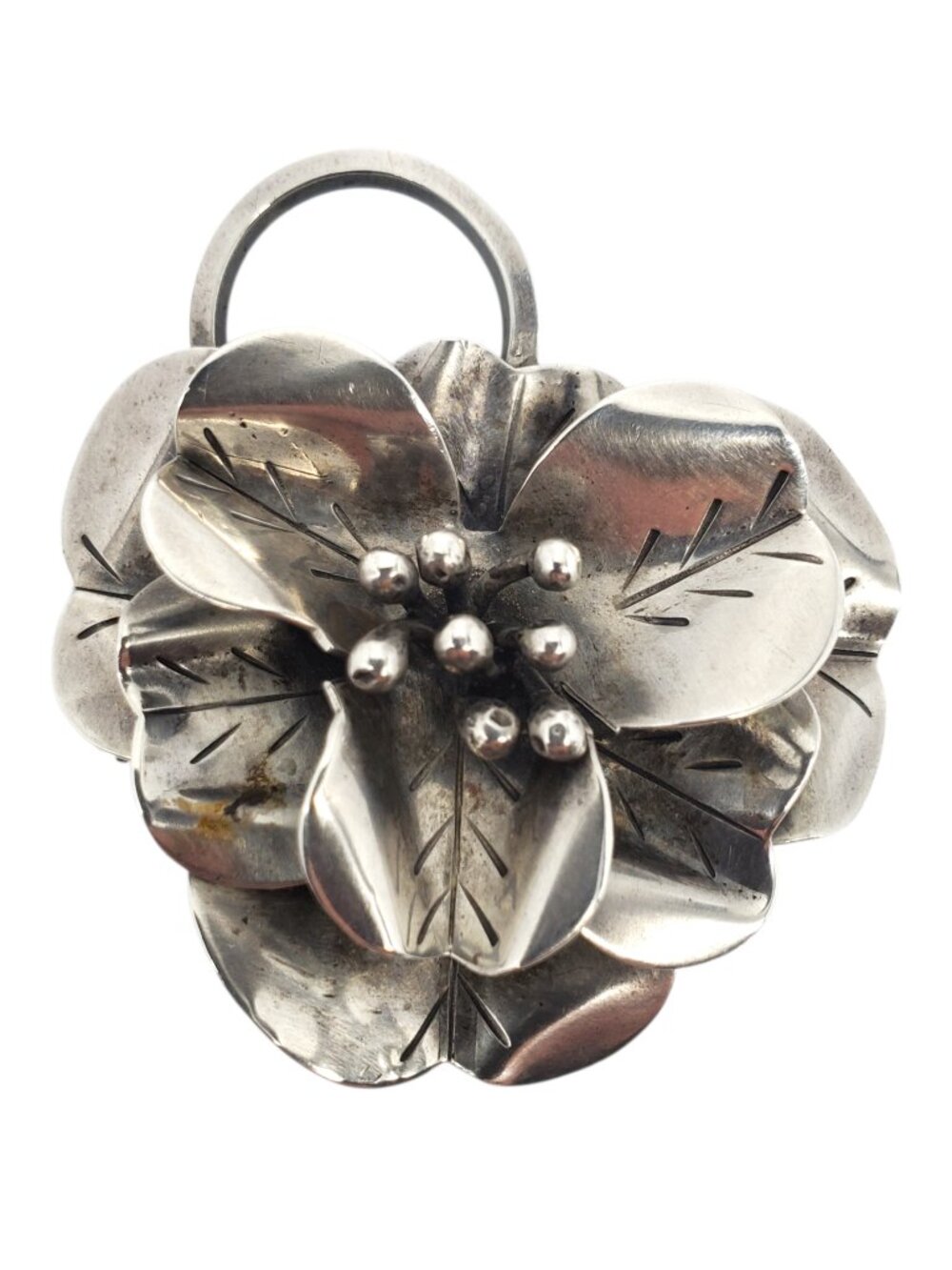 Hobe Sterling Silver Floral Brooch Pin #24637